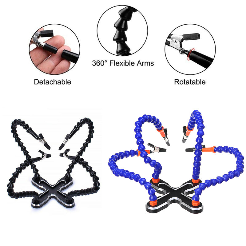 Third Helping Hand Soldering PCB Holder Welding Tool Repair Fixture Flexible 4 Arms