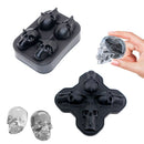 Honana 4 Grid Skull Silicone Ice Mold Trays For Jelly Candy Chocolate Mold 3D Skull Ice Mold