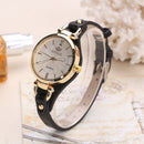 Fashion Colorful Leather Band Women Simple Dial Rose Gold Case Quartz Watch
