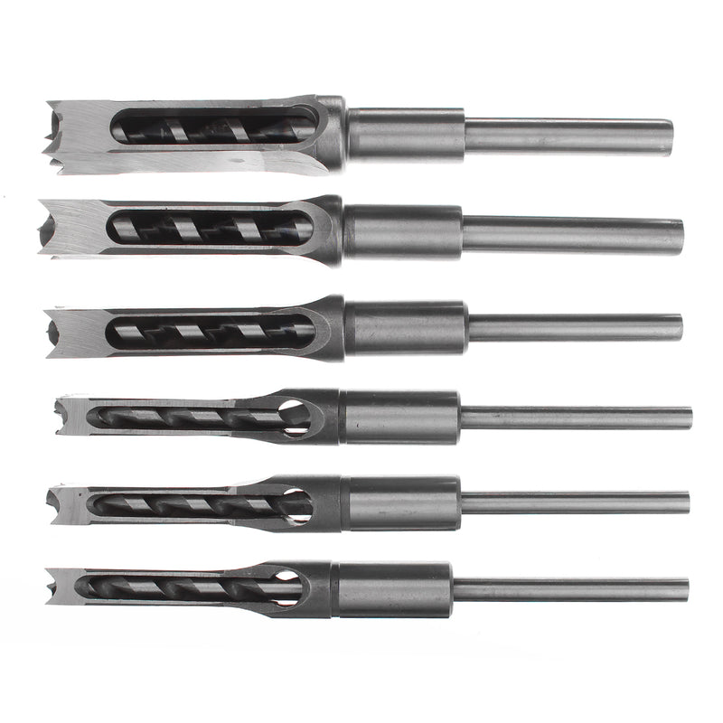 6-19mm Woodworking Drill Bit Square Hole Chisel Mortising Kit Tenon Wood Tool