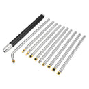 Drillpro Wood Turning Tool with Titanium Coated Wood Carbide Insert Cutter Round Shank Woodworking Tool / Aluminum Alloy Handle