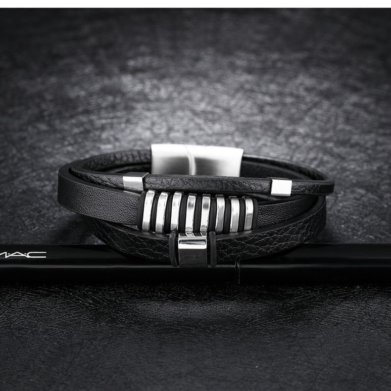 Punk Personality Bracelet Men's Retro Leather Bracelet