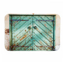 180cm x 180cm Rustic Wooden Barn Door Bathroom Waterproof Fabric Shower Curtain Flannel Bathroom Mat