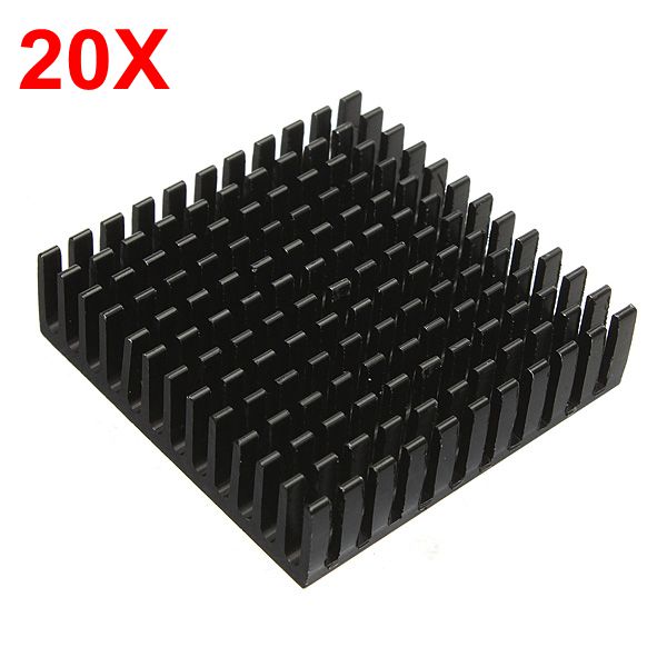 20pcs 40 x 40 x 11mm Aluminum Heat Sink Heatsink Cooling For Chip IC LED Transistor