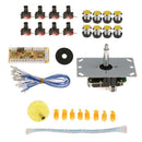 USB Encoder + 5 Pin PC Joystick + 8 x Push Buttons LED Illuminated DIY Parts for Arcade Projects, Compatible with Windows XP, Win7, Win8 Systems etc - Yellow