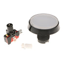 60mm Round Arcade Push Button 12V LED Lamps Switch for Large Machine Projects / Arcade Games Video Player Replace Accessories - White