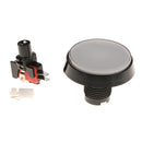 60mm Round Arcade Push Button 12V LED Lamps Switch for Large Machine Projects / Arcade Games Video Player Replace Accessories - White