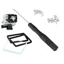 Glossy Glass Cover Lens Replacement Kit for GoPro Hero 3 Waterproof Housing Case Repair Part with Screwdriver