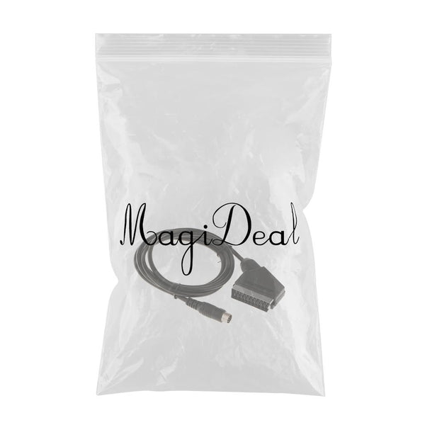 1.8m/6ft RGB Scart Cable AV Cord Stereo Sound TV Lead for Sega Saturn SS Game Consoles - Black