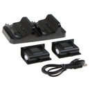 For Xbox One S Controller Battery Charging Dock Dual Charger Station with 2 Rechargeable Batteries and USB Cable For Xbox One S - Black
