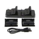 For Xbox One S Controller Battery Charging Dock Dual Charger Station with 2 Rechargeable Batteries and USB Cable For Xbox One S - Black