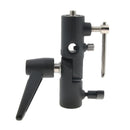 H-Type Swivel Tilt Metal Umbrella Softbox Holder Flash Bracket Adapter 180Â° Adjustable for 1/4'' 3/8'' Lamp Light Stand Mount
