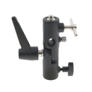 H-Type Swivel Tilt Metal Umbrella Softbox Holder Flash Bracket Adapter 180Â° Adjustable for 1/4'' 3/8'' Lamp Light Stand Mount