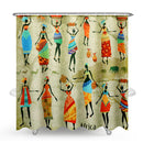 Waterproof Bathroom Curtain Custom Distinctive Cartoon African Woman Pattern Bathroom Shower Curtain