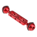 5'' Double Ball Arm for Connecting Strobe/Video Light to Underwater Photography Housing Red