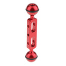 5'' Double Ball Arm for Connecting Strobe/Video Light to Underwater Photography Housing Red