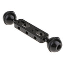 5'' Double Ball Arm for Connecting Strobe/Video Light to Underwater Photography Housing Black