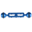 5'' Double Ball Arm for Connecting Strobe/Video Light to Underwater Photography Housing Blue