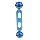 5'' Double Ball Arm for Connecting Strobe/Video Light to Underwater Photography Housing Blue