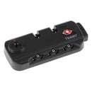 TSA 007 Secure Luggage 3 Digit Combination Lock Suitcase Bag Code Lock Padlock - Portable and Lightweight - T2 Black