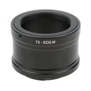 T2 T-2 Mount Telephoto Lens Adapter For Canon EOS-M EF-M Mirrorless Camera - Black
