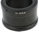 T2 T-2 Mount Telephoto Lens Adapter For Canon EOS-M EF-M Mirrorless Camera - Black