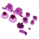 Replacement ABXYZ Buttons + Thumbsticks Chrome D-pad Mod Set for Nintendo NGC Purple