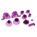 Replacement ABXYZ Buttons + Thumbsticks Chrome D-pad Mod Set for Nintendo NGC Purple