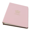 PU Photo Album, Crown Pattern Covers, Holds 80 4" X 6" Photos Storage Pink A