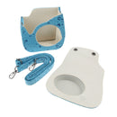 PU Leather Camera Case Bag Cover Protector for Fuji Film Instax Mini 8 with Detachable Shoulder Strap, Snap Closure - Blue