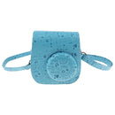 PU Leather Camera Case Bag Cover Protector for Fuji Film Instax Mini 8 with Detachable Shoulder Strap, Snap Closure - Blue
