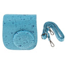 PU Leather Camera Case Bag Cover Protector for Fuji Film Instax Mini 8 with Detachable Shoulder Strap, Snap Closure - Blue