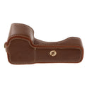 PU Leather Camera Half Case Bag Cover Protector for Sony A9 A7R3 A7RIII, Brown