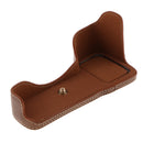 PU Leather Camera Half Case Bag Cover Protector for Sony A9 A7R3 A7RIII, Brown