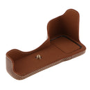 PU Leather Camera Half Case Bag Cover Protector for Sony A9 A7R3 A7RIII, Brown