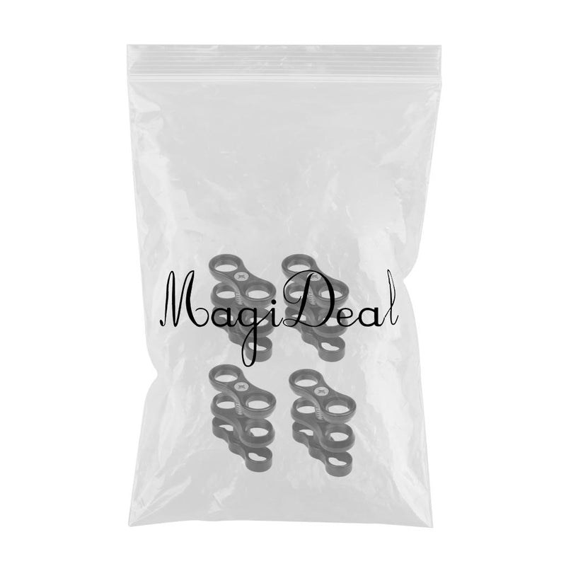 1'' Inch Standard Ball Clamp for the 1'' Ball Underwater Light Arm System - Pack of 4 (Black)