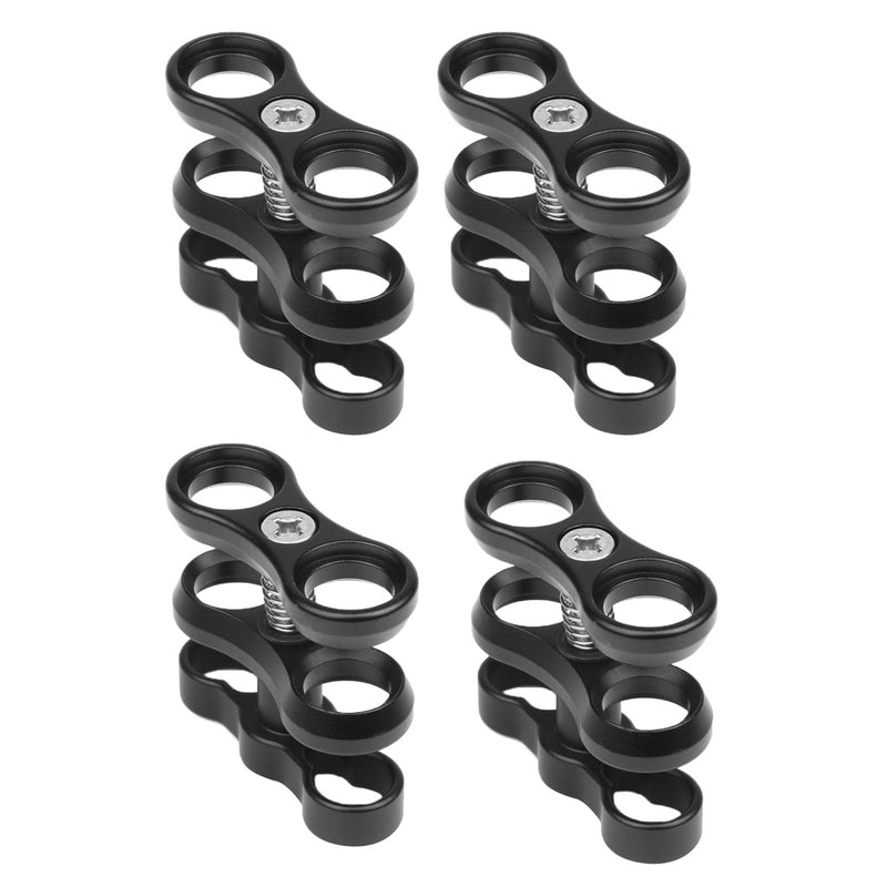 1'' Inch Standard Ball Clamp for the 1'' Ball Underwater Light Arm System - Pack of 4 (Black)