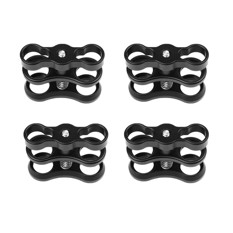 1'' Inch Standard Ball Clamp for the 1'' Ball Underwater Light Arm System - Pack of 4 (Black)