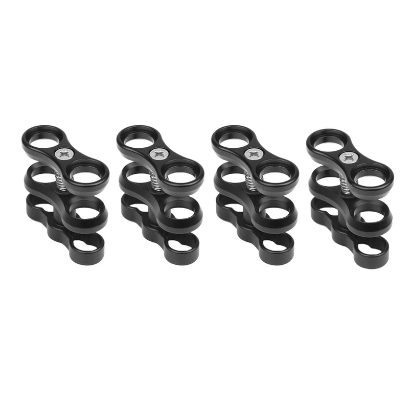 1'' Inch Standard Ball Clamp for the 1'' Ball Underwater Light Arm System - Pack of 4 (Black)