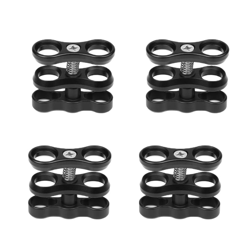 1'' Inch Standard Ball Clamp for the 1'' Ball Underwater Light Arm System - Pack of 4 (Black)