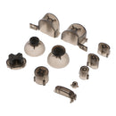 Replacement ABXYZ Buttons + Thumbsticks Chrome D-pad Mod Set for Nintendo NGC Transparent Black