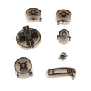 Replacement ABXYZ Buttons + Thumbsticks Chrome D-pad Mod Set for Nintendo NGC Transparent Black