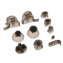 Replacement ABXYZ Buttons + Thumbsticks Chrome D-pad Mod Set for Nintendo NGC Transparent Black