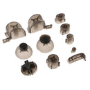 Replacement ABXYZ Buttons + Thumbsticks Chrome D-pad Mod Set for Nintendo NGC Transparent Black