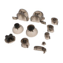 Replacement ABXYZ Buttons + Thumbsticks Chrome D-pad Mod Set for Nintendo NGC Transparent Black
