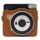 Photo Camera Leather Bag Cover Pouch Anti-scratch Protective Case with Strap for Fuji Polaroid Mini 8/8+/9/25/50s Instant, Brown
