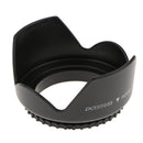 Plastic Standard Crown Petal Flower Shaped Camera Lens Hood Black- Suitable for 55mm Lens or Filters