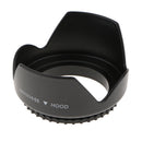 Plastic Standard Crown Petal Flower Shaped Camera Lens Hood Black- Suitable for 55mm Lens or Filters