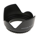 Plastic Standard Crown Petal Flower Shaped Camera Lens Hood Black- Suitable for 55mm Lens or Filters