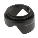 Plastic Standard Crown Petal Flower Shaped Camera Lens Hood Black- Suitable for 55mm Lens or Filters